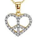 10k Yellow Gold 1/4ct TDW Diamond Heart Necklace