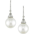 18k Gold South Sea Pearl and Diamond Earrings (11-11.5mm)