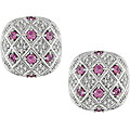 14k Gold Pink Sapphire 1/2ct TDW Diamond Earrings (H-I-J, I1-2)