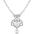 18k Gold FW Pearl 1/5ct TDW Diamond Necklace H-I-J, I1-2 (9-11mm)