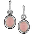 18k Gold Rose Quartz 5/8ct TDW Diamond Earrings (G-H-I, SI)