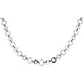 14k White Gold Flower and Circle Link Necklace