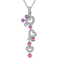 14k Gold 3/8ct TDW Diamond Pink Sapphire Necklace (H/I/J, I1-2)