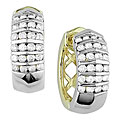14k Two-tone Gold 1ct TDW Diamond Huggie Earrings (H-J, I1-2)