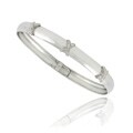 Sterling Silver Diamond Accent Shiny Flex Bangle