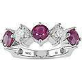 14k Gold Ruby 1ct TDW Diamond Ring (H-I-J, SI)
