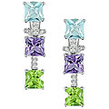 18k Gold Gemstone 1/5ct TDW Diamond Drop Earrings