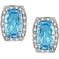 14k Gold Blue Topaz 1/3ct TDW Diamond Earrings (H-I-J, I1-2)