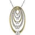 14k Two-tone Gold 1/2ct TDW Journey Oval Necklace