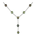 14k Gold Black Tahitian Pearls Necklace (8-9mm)