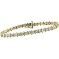 10k Yellow Gold 1ct TDW Diamond Tennis Bracelet (H-J, I1-2)