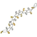 14k Two-tone Gold Drop Shape Bead Bracelet