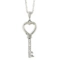 Silver Diamond Accent Key-To-My-Heart Necklace