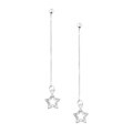 Sterling Silver Star Cubic Zirconia Drop Earrings