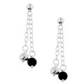 Sterling Silver Italian Black Onyx Drop Earrings