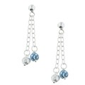 Sterling Silver Baby Blue Enamel Drop Earrings