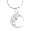 Sterling Silver Moon Cubic Zirconia Necklace