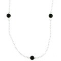 Sterling Silver 30-inch Black Onyx Bead Necklace