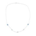 Sterling Silver Baby Blue Enamel Bead Necklace
