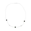 Sterling Silver Black Onyx Silver Bead Necklace