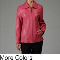 Liz Claiborne Women's Leather Scuba Jacket