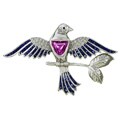 Encore by Le Vian 18k Gold Sapphire 1/5ct TDW Diamond Bird Pin