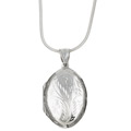 Sterling Silver Oval Engraved Locket Necklace