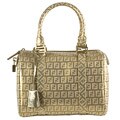 Fendi Gold Zucchino Coated Canvas 'Forever' Satchel