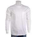 Woodlake Men's White Long-sleeve Pocket Tee Shirt