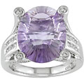 14k Gold Oval Rose de France and Diamond Ring