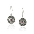 Sterling Silver Genuine Garnet Dangle Earrings