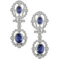 18k Gold Sapphire 1/2ct TDW Diamond Earrings
