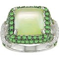 18k Gold Green Amethyst and Tsavorite Ring