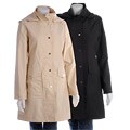 London Fog Long Snap Front Hooded Rain Coat