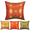 Silky Tibetan Lotus Floral Cushion Cover