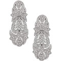 14k White Gold 3/4ct TDW Diamond Clip Earrings