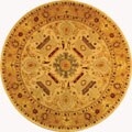 Mahal Tribal Ivory/ Gold Rug (8' Round)
