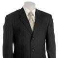 Adolfo Men's Navy Wide Stripe Wool Suit