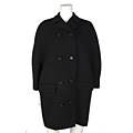 Balenciaga Women's Black Double-breasted Overcoat
