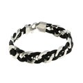 Stainless Steel and Leather Woven Bracelet