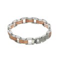 Stainless Steel Orange Rubber Bike Chain Bracelet