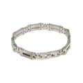 Stainless Steel and Black Cable Link Bracelet