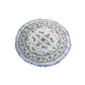 Chinese Sino Tabriz Round Ivory Silk Rug (4' x 4')