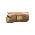 Aspects Bronze Satin Clutch with Crystal Detail