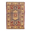 Indo Kazak Hand-knotted Red/ Gold Rug (6' x 9')