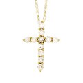 14k Yellow Gold 1/4ct TDW Diamond Cross Necklace (G-H, I2)