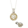 14k Gold 1ct TDW Diamond Cluster Necklace (G-H, I2)