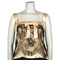 Valentino Roma Peach Silk/ Lace Overlay Camisole