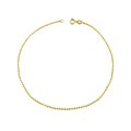 14k Yellow Gold Dazzling Bead Anklet