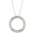 14k White Gold 1/2ct TDW Circle Necklace (G-H, I1)